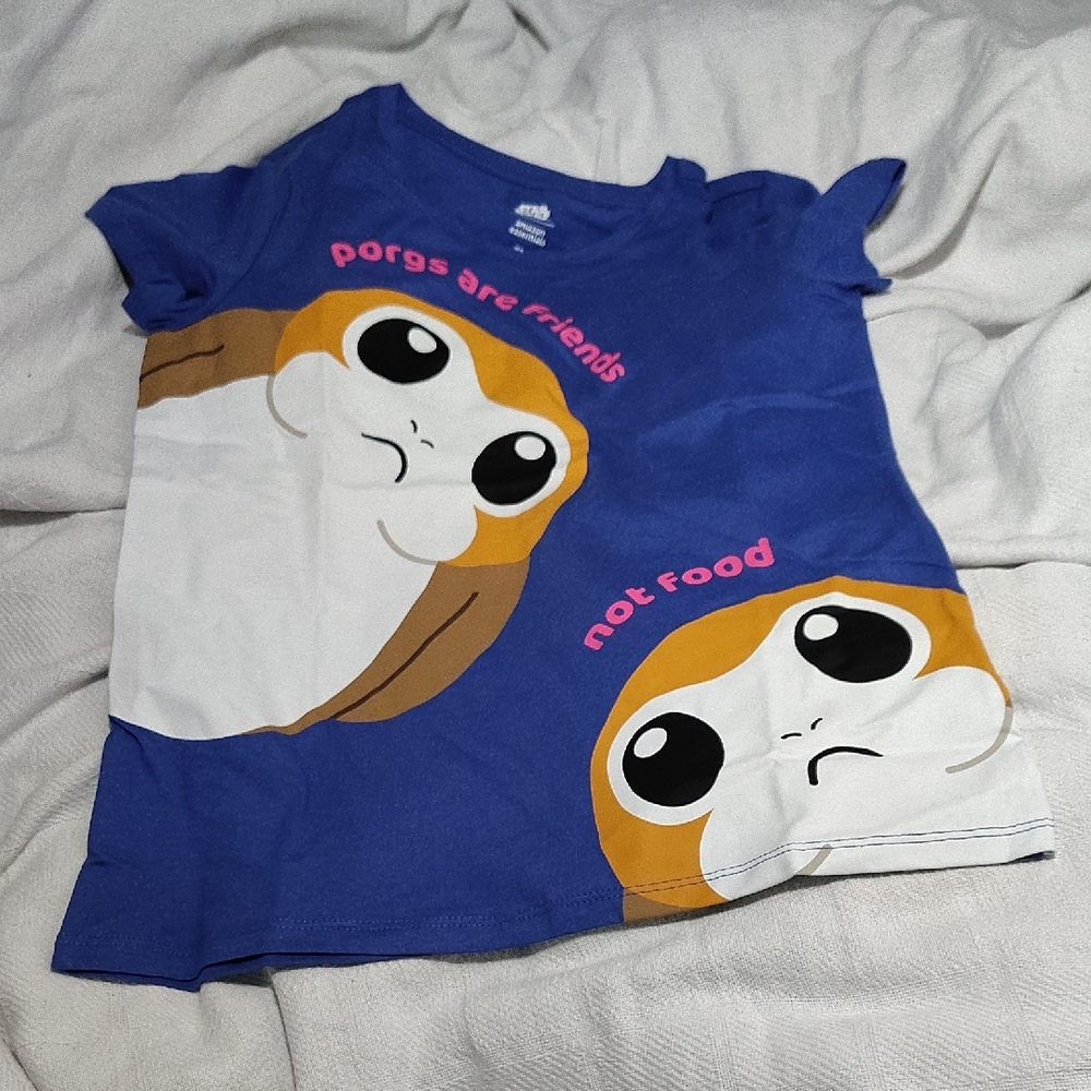 Star Wars Kids Blue Porgs Are Friends Not Food Tee Nwot Size 10